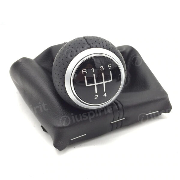 Pomello cambio 5 marce per Audi A4 S4 B8 8K A5 8T Q5 8R S LINE 2008-2015 cuffia con cuciture nere - immagine 2