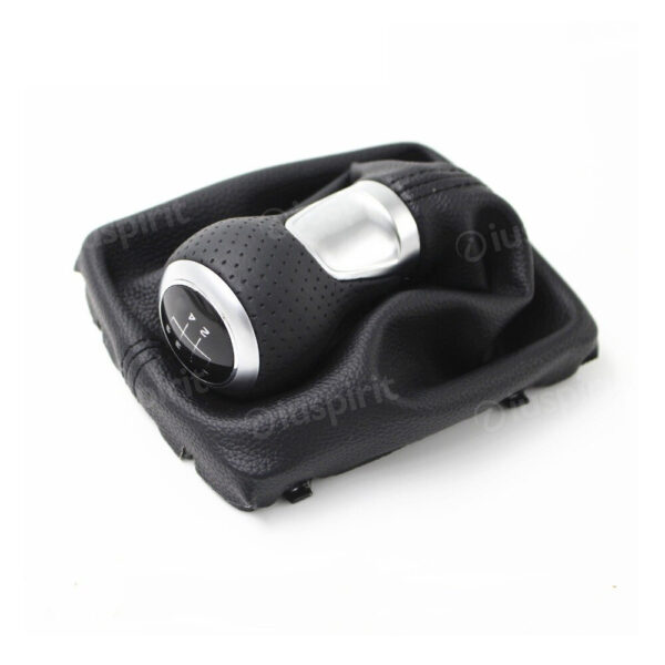 Pomello cambio 5 marce per Audi A4 S4 B8 8K A5 8T Q5 8R S LINE 2008-2015 cuffia con cuciture nere - immagine 3