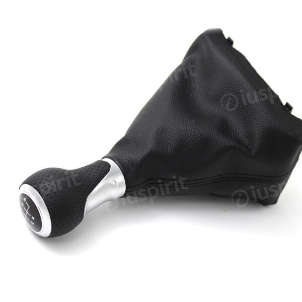 Pomello cambio 5 marce per Audi A4 S4 B8 8K A5 8T Q5 8R S LINE 2008-2015 cuffia con cuciture nere - immagine 4