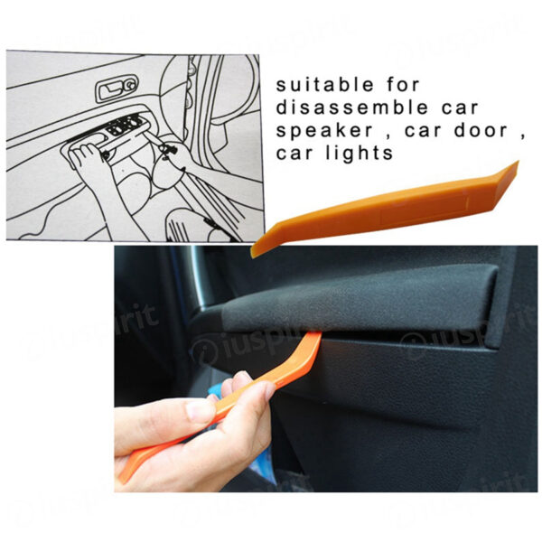 Set 4 leve di plastica set strumenti per la rimozione dei pannelli delle auto e le mascherine delle autoradio - immagine 7