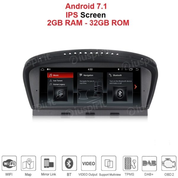 ANDROID 8.8 inch satnav for BMW 3 Series E90/E91/E92 2005-2008, BMW 5 Series E60/61/E63/E64 2005-2008 Original CCC GPS WI-FI Bluetooth MirrorLink system