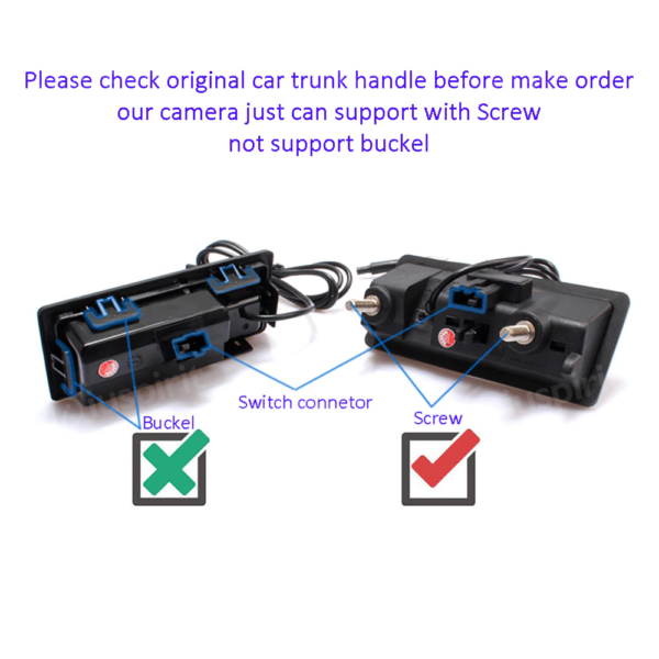 Reverse handle camera for Audi A3 A4 A5 A6 Q5 Q3, Touareg Tiguan Passat rear view camera specific trunk handle - Image 5