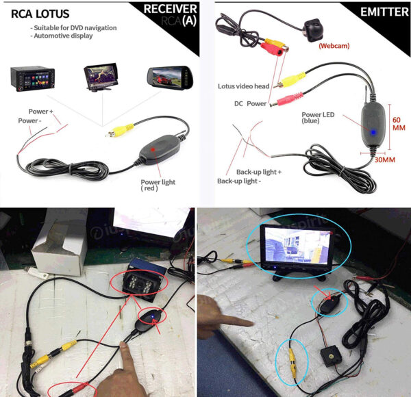 Trasmettitore video senza fili per le telecamere retromarcia trasmettitore video wireless retrocamera - immagine 7