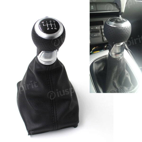 Pomello cambio 6 marce per Audi A4 S4 B8 8K A5 8T Q5 8R S LINE 2008-2015 cuffia con cuciture nere