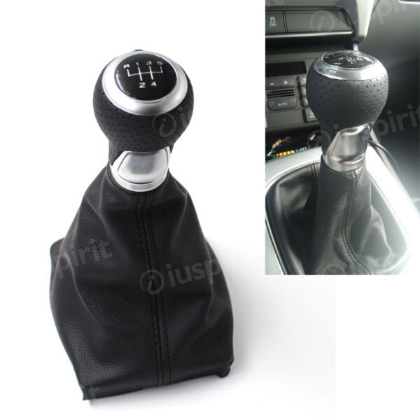 Pomello cambio 5 marce per Audi A4 S4 B8 8K A5 8T Q5 8R S LINE 2008-2015 cuffia con cuciture nere