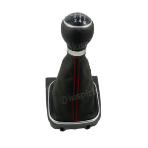 Pomello cambio 6 marce per VW Golf 5, Golf 6 Jetta Scirocco cuffia vera pelle leva cambio 6 marce cuciture rosse
