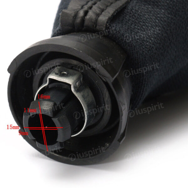 Pomello cambio 5 marce per Audi A3 2001-2007 leva cambio 5 marce cuffia con cuciture nere - immagine 2