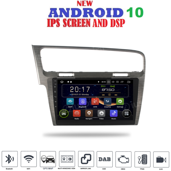 ANDROID 10 car navigation system for Volkswagen Golf 7 2013-2019 GPS WI-FI Bluetooth MirrorLink