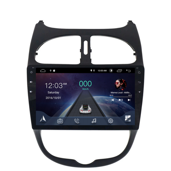 ANDROID 10 car navigation system for Peugeot 206 2000-2008 GPS USB WI-FI Bluetooth Mirrorlink