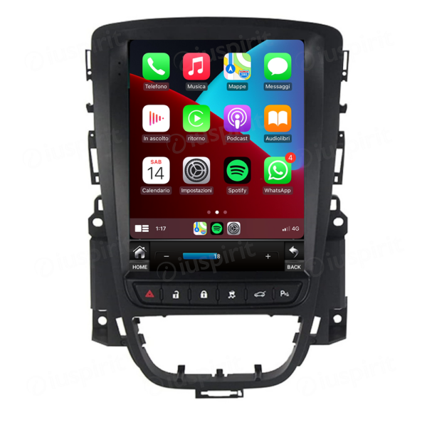 ANDROID autoradio navigatore per Opel Astra J 2009-2015 stile tesla CarPlay Android Auto GPS USB WI-FI Bluetooth 4G LTE - immagine 2