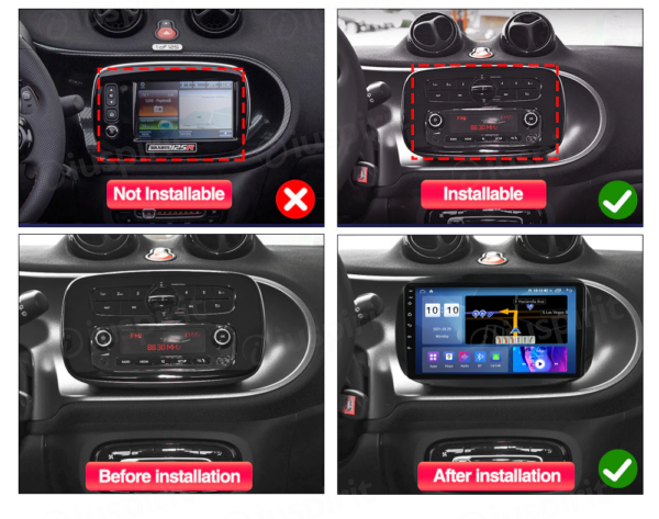 ANDROID autoradio navigatore per Smart Fortwo W453 Smart ForFour 2014-2020 CarPlay Android Auto GPS USB WI-FI Bluetooth 4G LTE - immagine 8