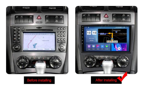 ANDROID car radio navigator for Mercedes C class W203 C220 C230 C240 C280 Mercedes class CLK W209 CLK200 CLK220 CLK 240 Mercedes class CLC W203 W467 A209 W219 CarPlay Android Auto GPS USB WI-FI Bluetooth 4G LTE - Image 7