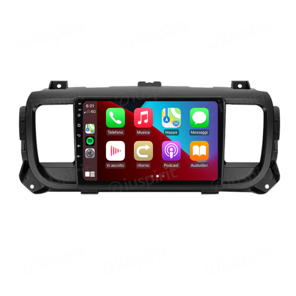 ANDROID car radio navigator for Citroen Jumpy 3 Citroen SpaceTourer 1 Peugeot Expert 3 Peugeot Traveler Fiat Scudo Opel Vivaro Toyota Proace CarPlay Android Auto GPS USB WI-FI Bluetooth 4G LTE