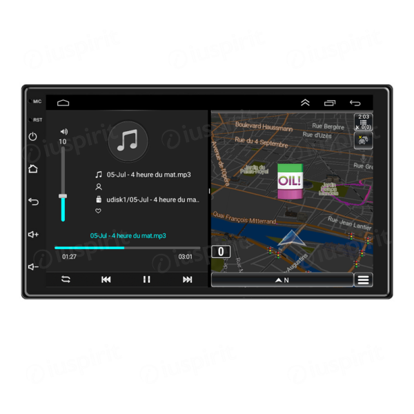 ANDROID autoradio navigatore universale GPS WI-FI USB Bluetooth MirrorLink display 7 pollici touch-screen - immagine 3