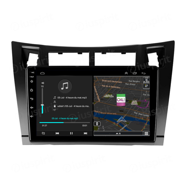 ANDROID autoradio navigatore per Toyota Yaris 2005-2011 GPS WI-FI USB Bluetooth MirrorLink - immagine 3