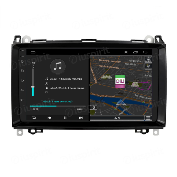 ANDROID autoradio navigatore per Mercedes classe B W245 Classe A W169 A180 A150 B200 B150 B170 Mercedes Sprinter Vito Viano GPS WI-FI USB Bluetooth MirrorLink - immagine 3