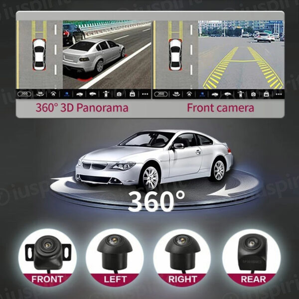 Telecamere 360 con vista panoramica anteriore posteriore sinistra e destra a 360° per autoradio Android