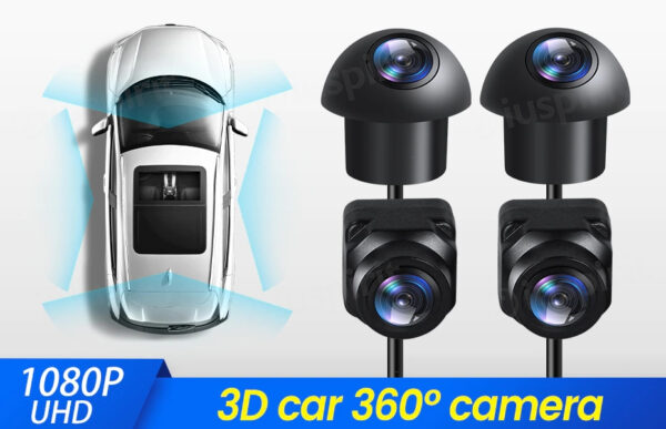Telecamere 360 con vista panoramica anteriore posteriore sinistra e destra a 360° per autoradio Android - immagine 2