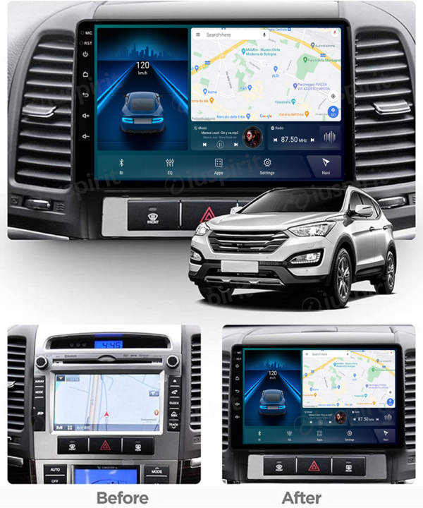 ANDROID car navigation system for Hyundai Santa Fe Hyundai IX45 2006-2012 CarPlay Android Auto GPS USB WI-FI Bluetooth 4G LTE - Image 6