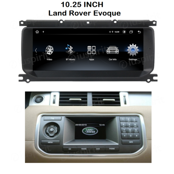 ANDROID navigation system for Land Rover Range Rover Evoque LRX L538 2012-2019 10.25 inch 4GB RAM 64GB ROM Octa-Core CarPlay Android Auto Bluetooth GPS WI-FI