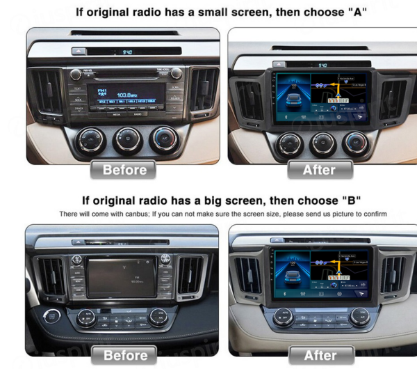 ANDROID autoradio navigatore per Toyota RAV4 RAV-4 2013-2018 CarPlay Android Auto GPS USB WI-FI Bluetooth 4G LTE - immagine 6