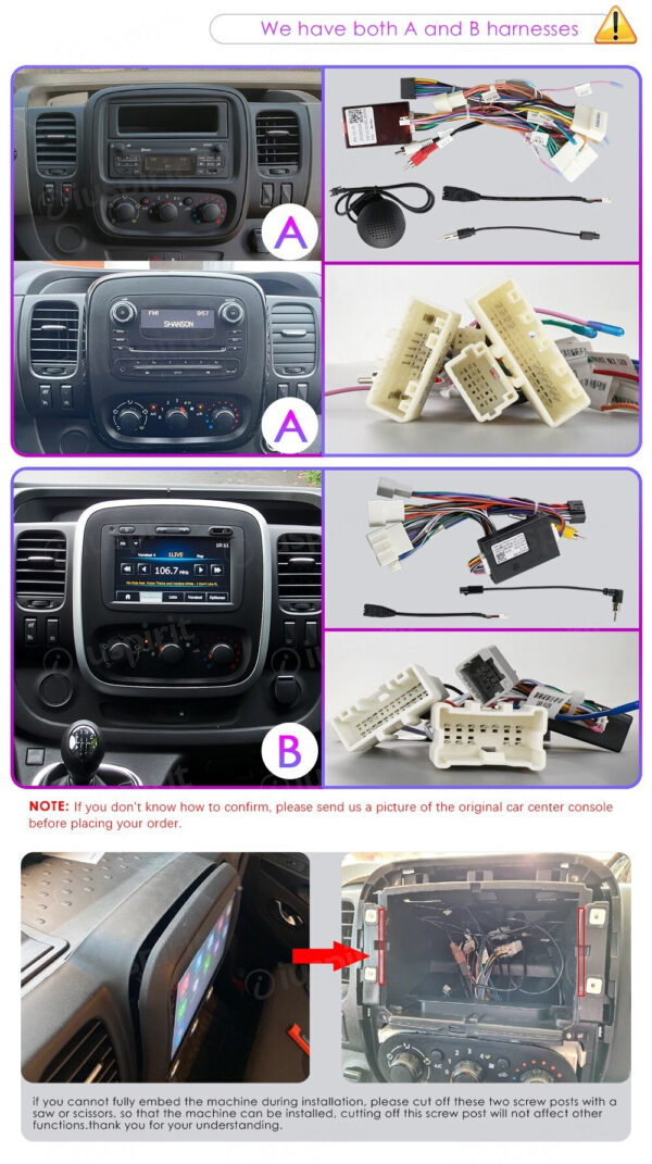 ANDROID autoradio navigatore per Fiat Talento Opel Vivaro B Renault Trafic Nissan NV300 CarPlay Android Auto GPS USB WI-FI Bluetooth 4G LTE - immagine 6