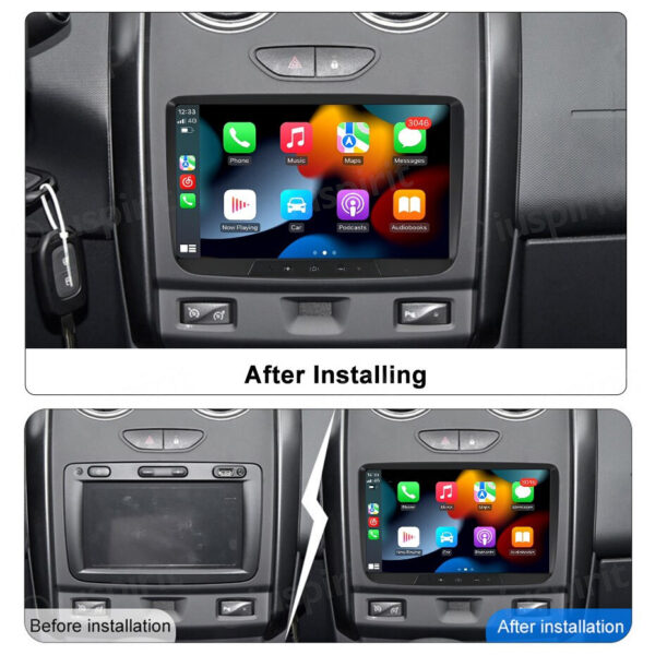 ANDROID autoradio navigatore per Dacia Duster Logan Sandero Dokker Lodgy Renault Duster Captur CarPlay Android Auto GPS USB WI-FI Bluetooth 4G LTE - immagine 6