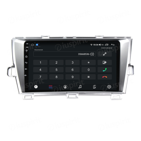 ANDROID autoradio navigatore per Toyota Prius 2009-2012 CarPlay Android Auto GPS USB WI-FI Bluetooth 4G LTE colore grigio - immagine 2