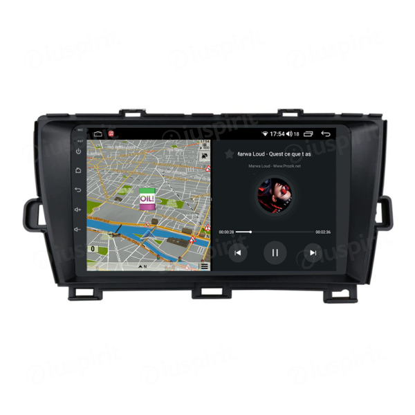 ANDROID autoradio navigatore per Toyota Prius 2009-2012 CarPlay Android Auto GPS USB WI-FI Bluetooth 4G LTE colore nero - immagine 4