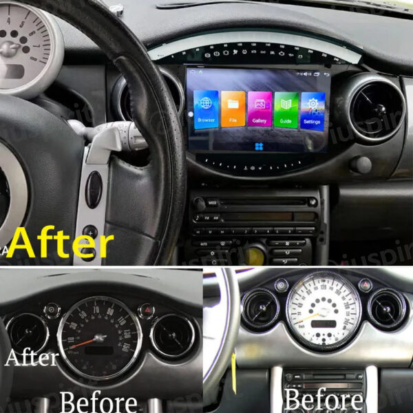 ANDROID autoradio navigatore per BMW Mini Cooper S R50 R52 R53 2000-2006 CarPlay Android Auto GPS USB WI-FI Bluetooth 4G LTE - immagine 8