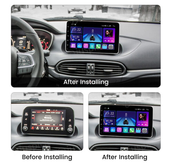 ANDROID autoradio navigatore per Fiat Tipo 2019 2020 2021 CarPlay Android Auto GPS USB WI-FI Bluetooth 4G LTE - immagine 8
