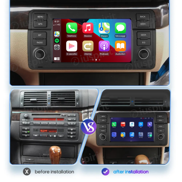 ANDROID autoradio navigatore per BMW E46 BMW M3 Rover 75 MG ZT Android Auto GPS USB WI-FI Bluetooth 4G LTE - immagine 6