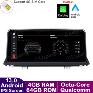 ANDROID navigator for BMW X5 E70 BMW X6 E71 2011-2013 System CIC 10.25 inch CarPlay Android Auto WI-FI GPS 4G LTE Bluetooth 4GB RAM 64GB ROM
