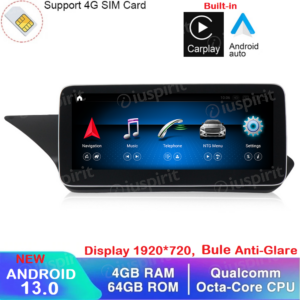 ANDROID navigator for Mercedes E-Class W212 E200 E230 E260 E300 S212 2013-2014 NTG 4.5 10.25 inch 4GB RAM 64GB ROM Octa-Core CarPlay Android Auto Bluetooth GPS WI-FI