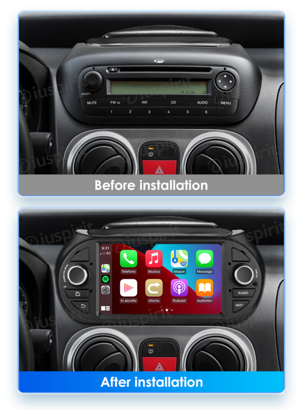 ANDROID car radio navigator for Fiat Fiorino Fiat Qubo Citroen Nemo Peugeot Bipper CarPlay Android Auto GPS USB WI-FI Bluetooth 4G LTE - Image 7