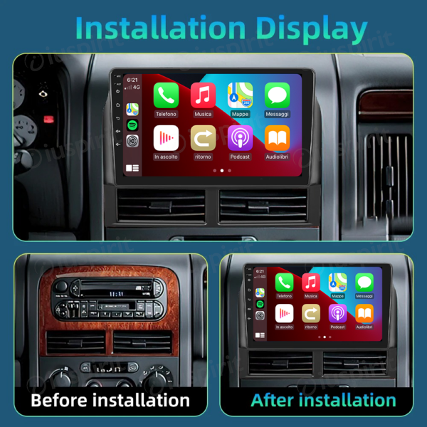 ANDROID autoradio navigatore per Jeep Grand Cherokee 1098-2003 CarPlay Android Auto GPS USB WI-FI Bluetooth 4G LTE - immagine 7