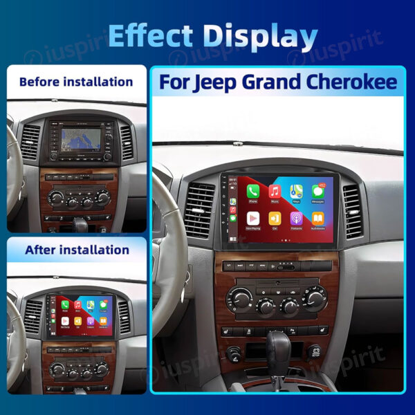 ANDROID autoradio navigatore per Jeep Grand Cherokee WK 2004-2007 CarPlay Android Auto GPS USB WI-FI Bluetooth 4G LTE - immagine 7