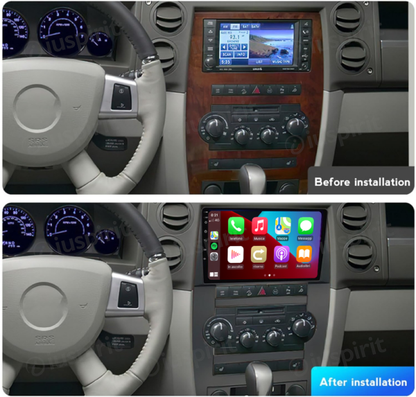 ANDROID autoradio navigatore per Jeep Grand Cherokee Jeep Commander 2008-2009 CarPlay Android Auto GPS USB WI-FI Bluetooth 4G LTE - immagine 6