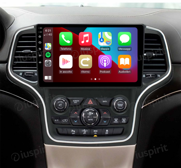 ANDROID autoradio navigatore per Jeep Grand Cherokee WK2 2014-2022 CarPlay Android Auto GPS USB WI-FI Bluetooth 4G LTE - immagine 6