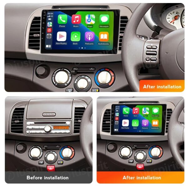 ANDROID autoradio navigatore per Nissan Micra K12 2002-2009 CarPlay Android Auto GPS USB WI-FI Bluetooth 4G LTE - immagine 7