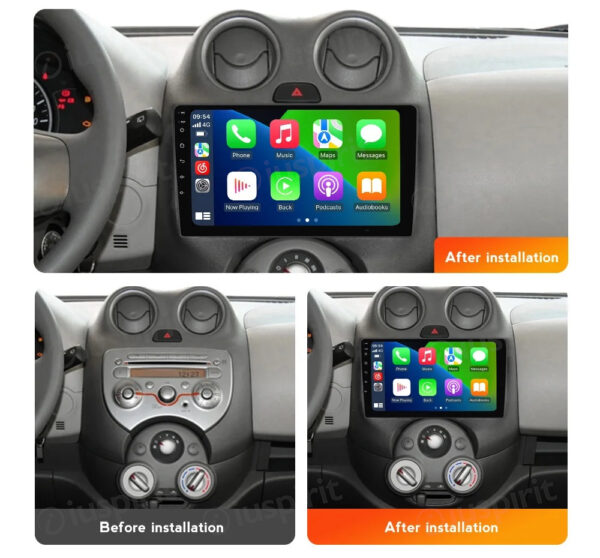 ANDROID autoradio navigatore per Nissan Micra 2010-2013 CarPlay Android Auto GPS USB WI-FI Bluetooth 4G LTE - immagine 6
