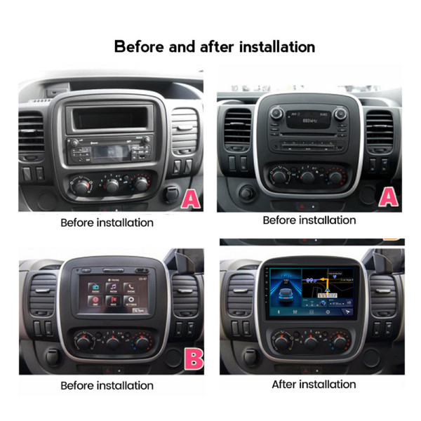 ANDROID autoradio navigatore per Fiat Talento Opel Vivaro B Renault Trafic Nissan NV300 CarPlay Android Auto GPS USB WI-FI Bluetooth 4G LTE - immagine 7