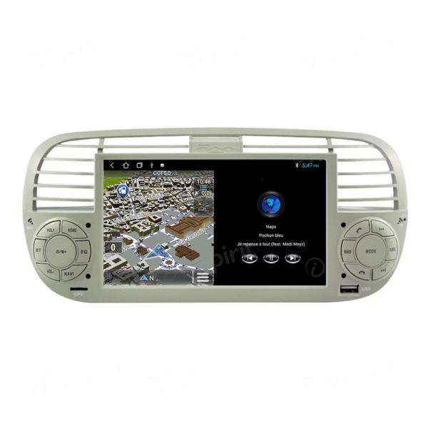 ANDROID car radio navigator for Fiat 500 Fiat Abarth 595 2007-2015 CarPlay Android Auto GPS USB WI-FI Bluetooth 4G LTE colour Beige - Image 3