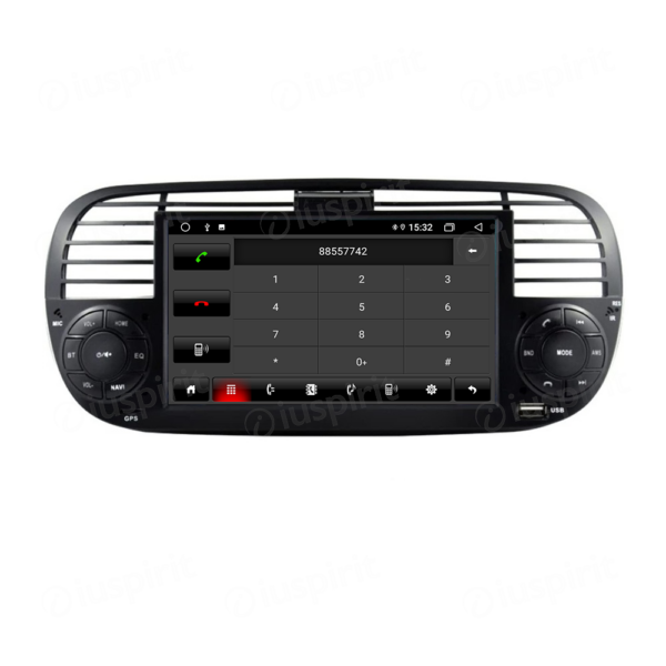 ANDROID autoradio navigatore per Fiat 500 Fiat Abarth 595 2007-2015 CarPlay Android Auto GPS USB WI-FI Bluetooth 4G LTE colore Nero - immagine 2
