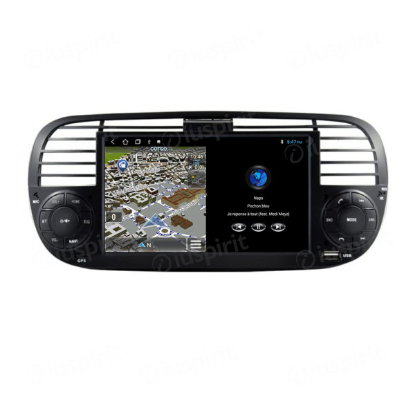 ANDROID autoradio navigatore per Fiat 500 Fiat Abarth 595 2007-2015 CarPlay Android Auto GPS USB WI-FI Bluetooth 4G LTE colore Nero - immagine 3