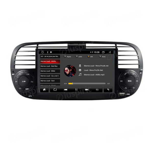 ANDROID autoradio navigatore per Fiat 500 Fiat Abarth 595 2007-2015 CarPlay Android Auto GPS USB WI-FI Bluetooth 4G LTE colore Nero - immagine 5