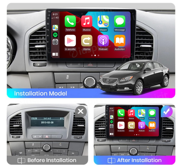 ANDROID autoradio navigatore per Opel Insignia 2009-2013 CarPlay Android Auto GPS USB WI-FI Bluetooth 4G LTE - immagine 7