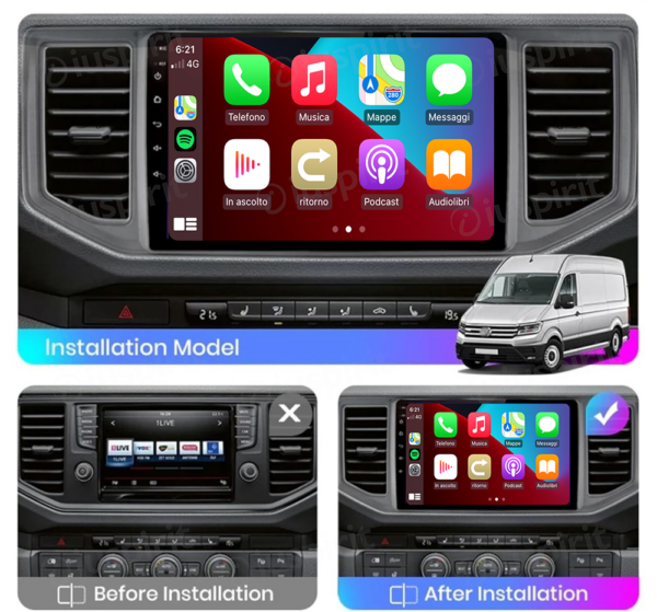 ANDROID car navigation system for VW Crafter MAN TGE 2017-2021 CarPlay Android Auto GPS USB WI-FI Bluetooth 4G LTE - Image 7