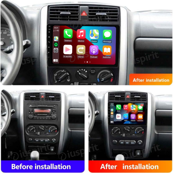 ANDROID autoradio navigatore per Suzuki Jimny 2007-2017 CarPlay Android Auto GPS USB WI-FI Bluetooth 4G LTE - immagine 6