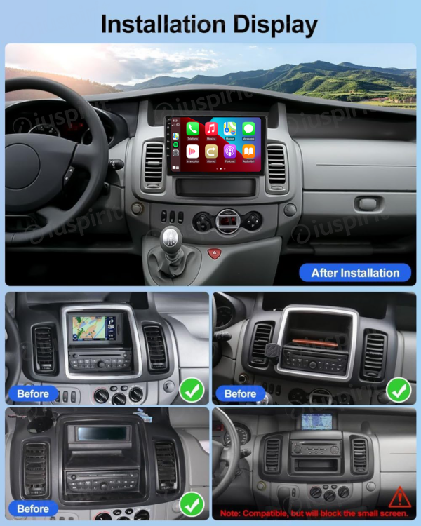 ANDROID autoradio navigatore per Fiat Talento Opel Vivaro B Renault Trafic Nissan NV300 CarPlay Android Auto GPS USB WI-FI Bluetooth 4G LTE - immagine 6